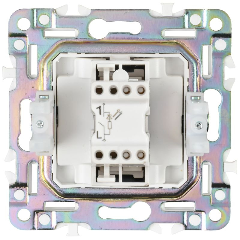 SKANDY Выключатель 1-клавишный с индикацией 10А SK-V07N металл никель IEK