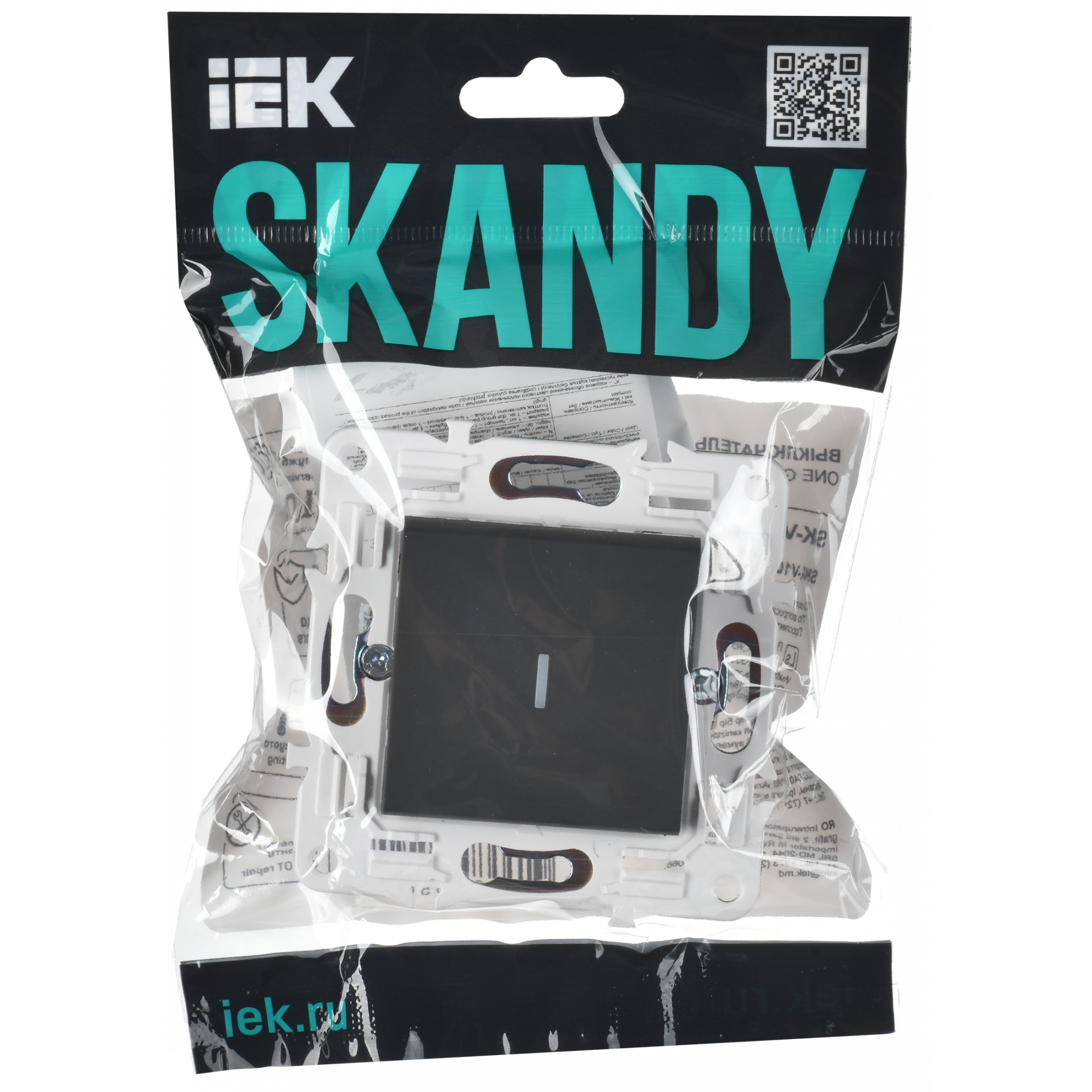 SKANDY Выключатель 1-клавишный с индикацией 10А SK-V07G графит IEK