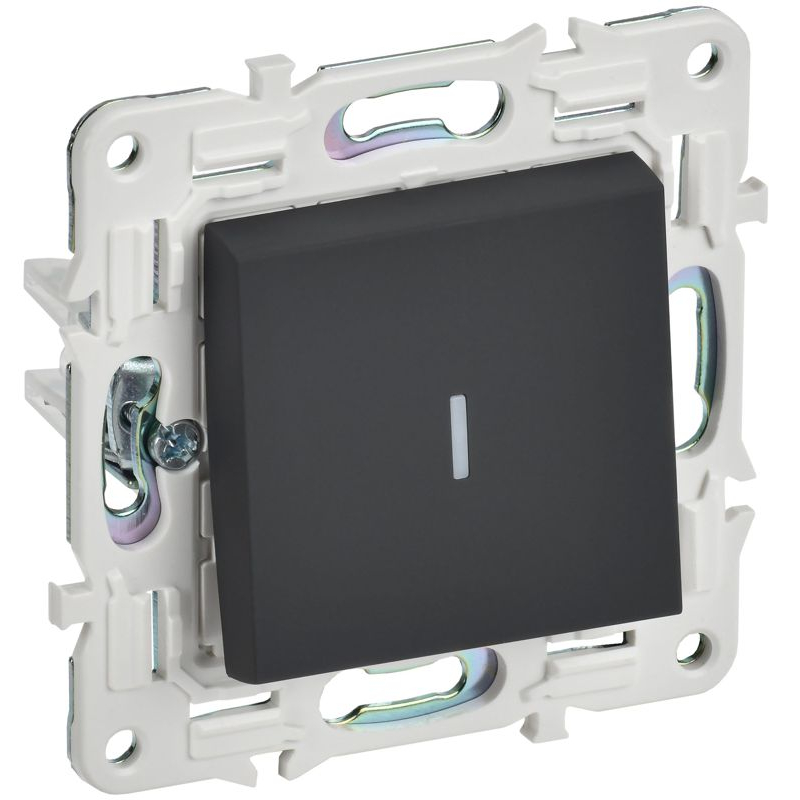 SKANDY Выключатель 1-клавишный с индикацией 10А SK-V07G графит IEK