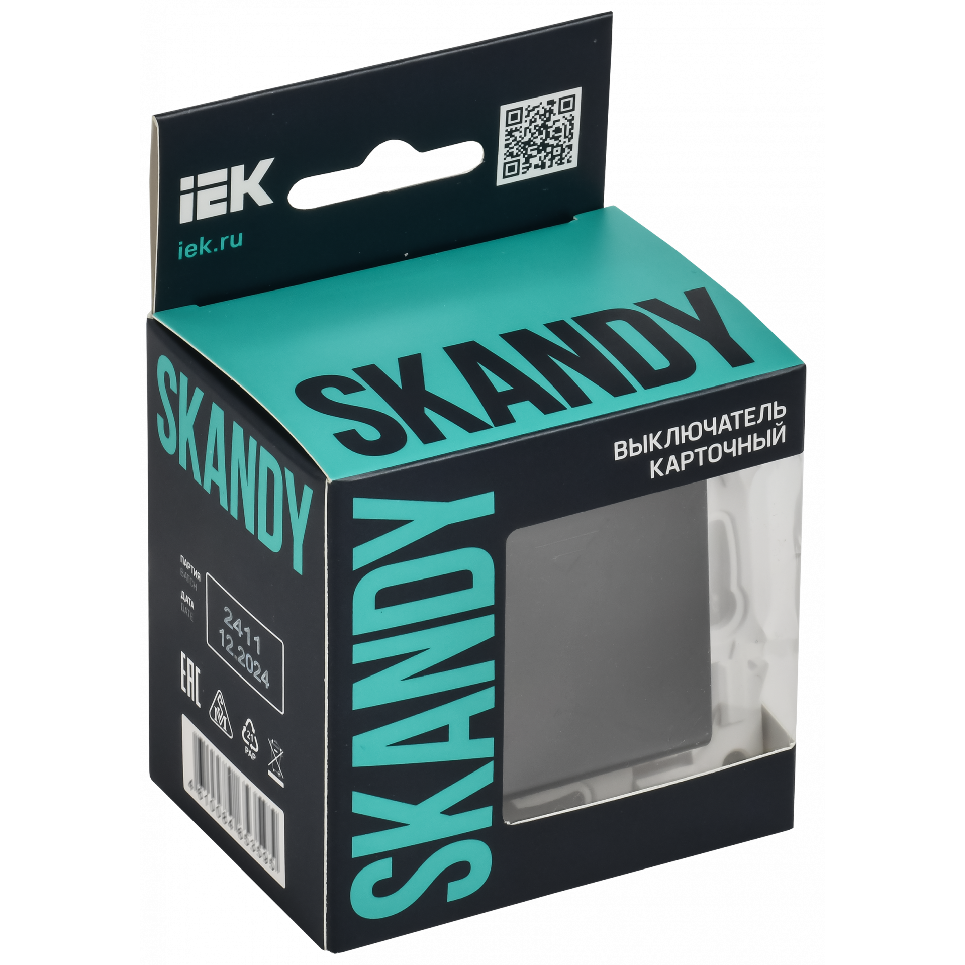SKANDY Выключатель карточный 30А SK-V15G графит IEK
