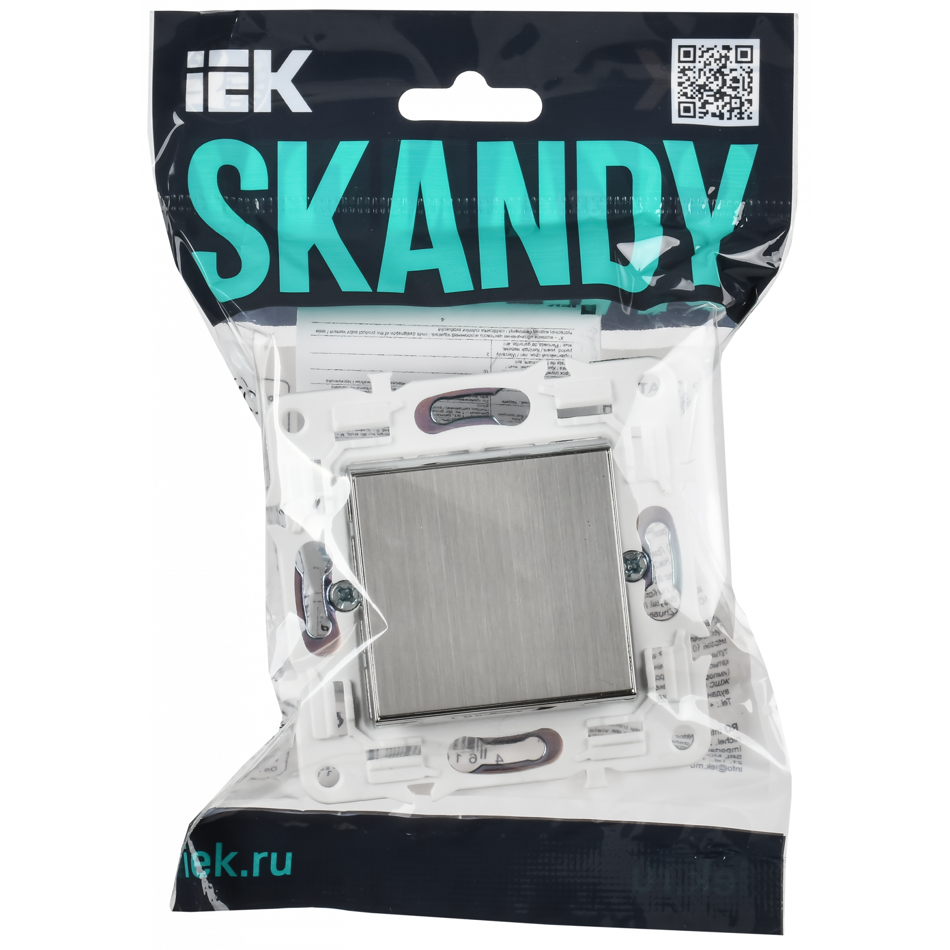 SKANDY Выключатель 1-клавишный проходной 10А SK-V02N металл никель IEK