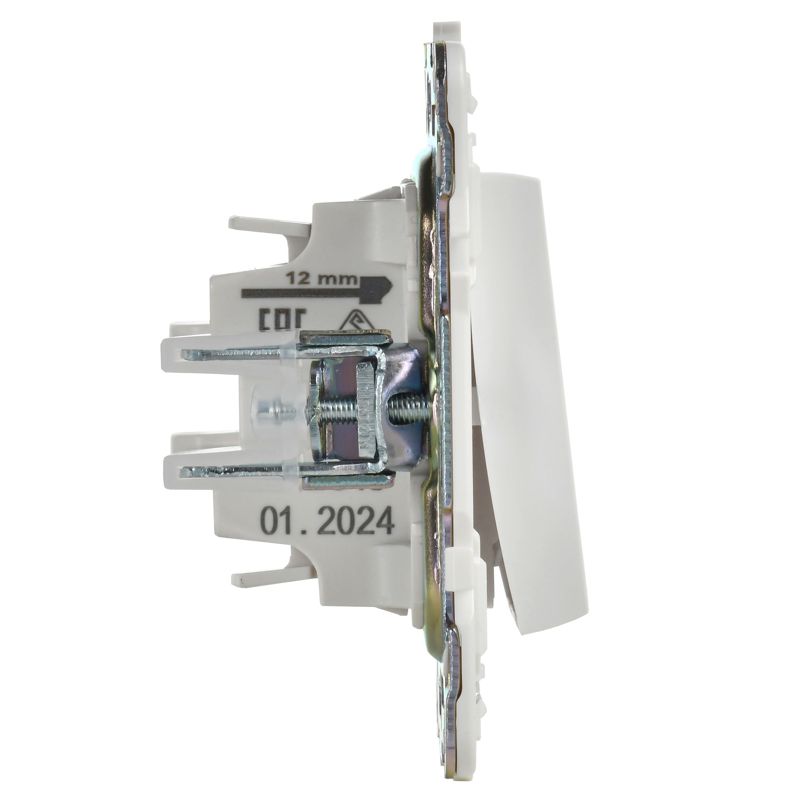 SKANDY Выключатель 1-клавишный проходной с индикацией 10А SK-V08W арктический белый IEK