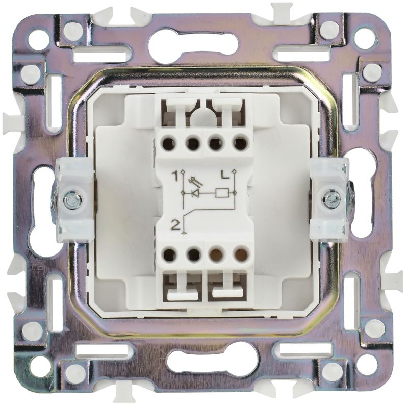 SKANDY Выключатель 1-клавишный проходной с индикацией 10А SK-V08W арктический белый IEK