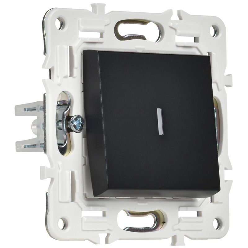 SKANDY Выключатель 1-клавишный проходной с индикацией 10А SK-V08Bl черный IEK