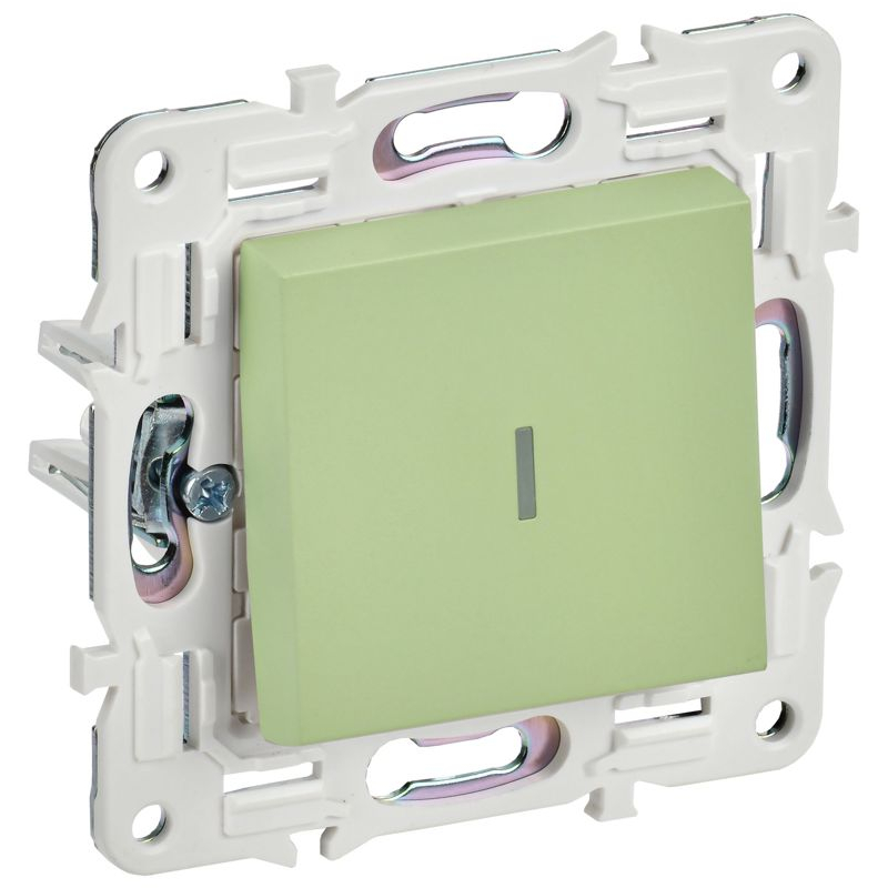 SKANDY Выключатель 1-клавишный проходной с индикацией 10А SK-V08G мятный IEK