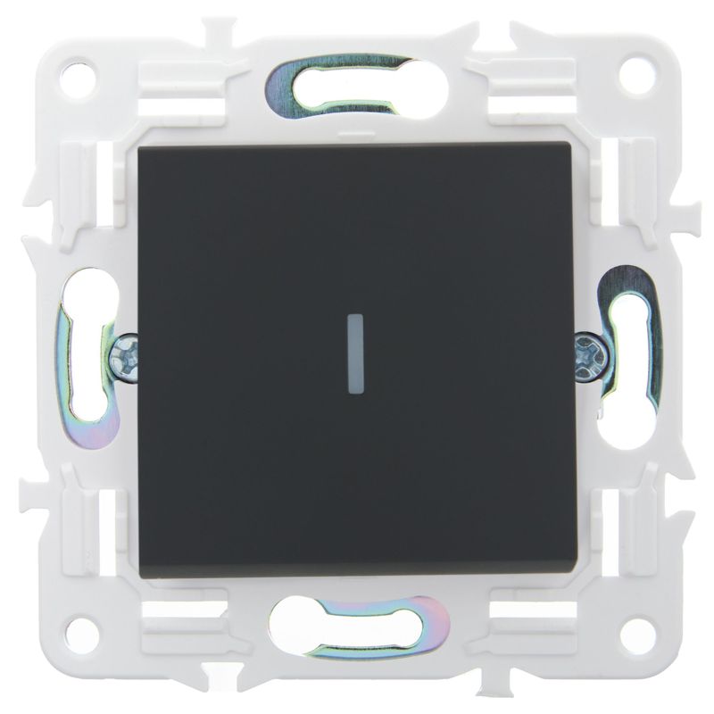 SKANDY Выключатель 1-клавишный проходной с индикацией 10А SK-V08G графит IEK