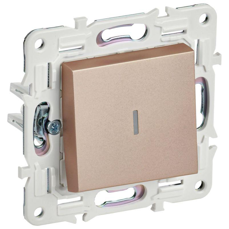 SKANDY Выключатель 1-клавишный проходной с индикацией 10А SK-V08Sa песочный IEK