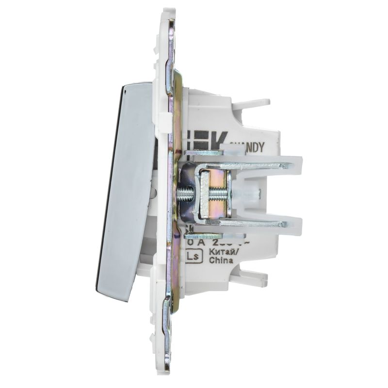 SKANDY Выключатель 1-клавишный перекрестный 10А SK-V03N металл никель IEK