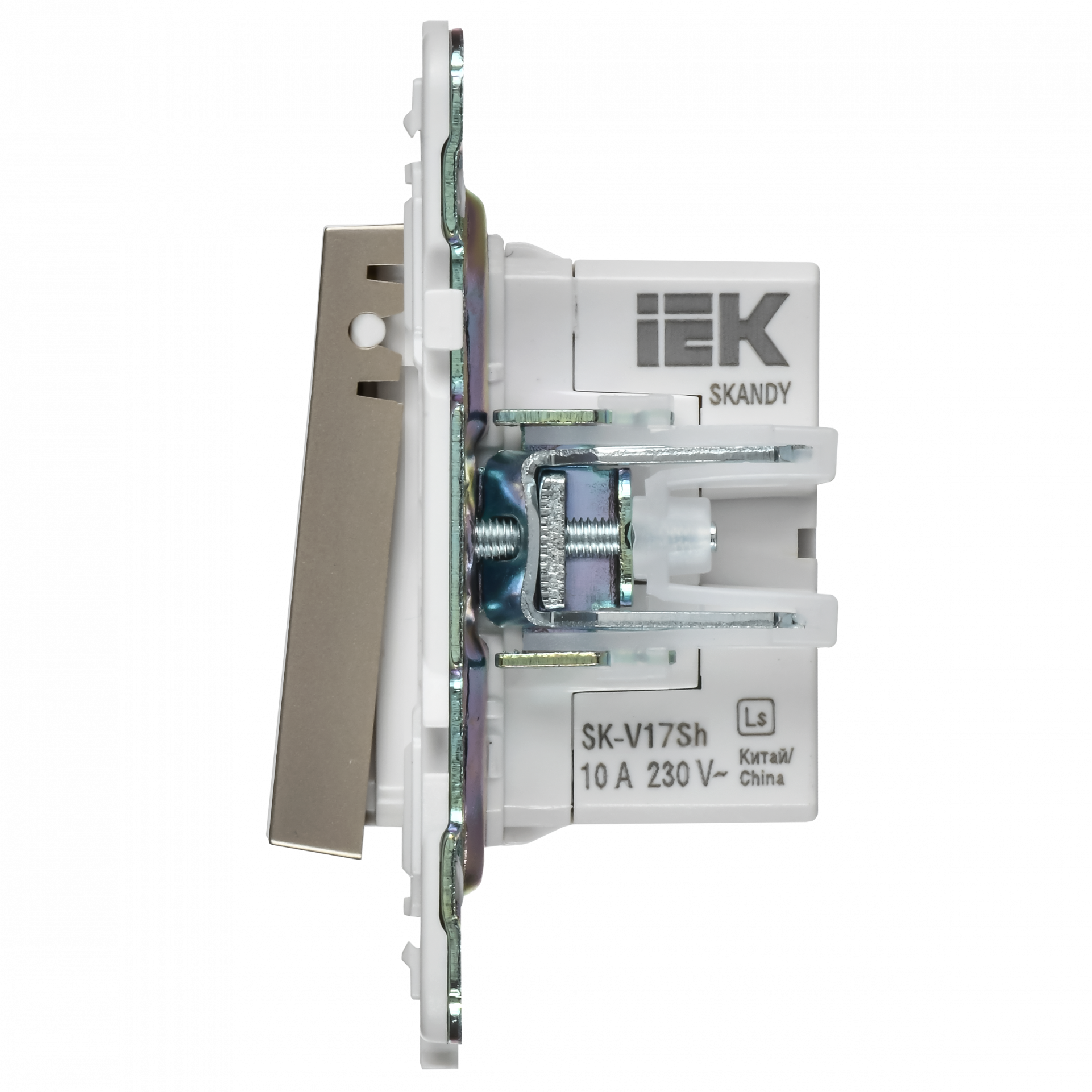 SKANDY Кнопка звонка с индикацией для отелей 10А SK-V17Sh шампань IEK