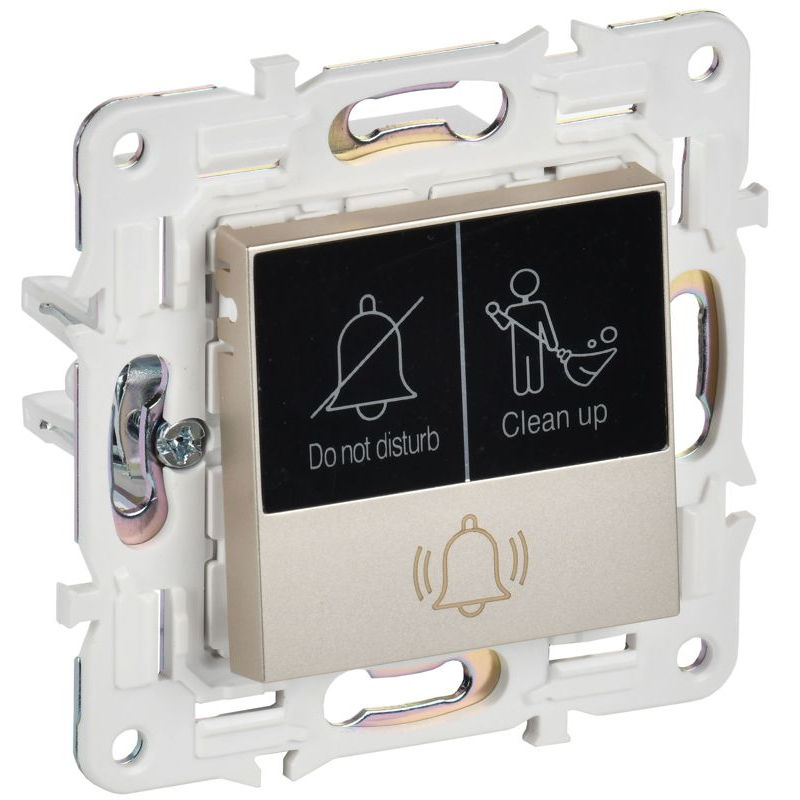 SKANDY Кнопка звонка с индикацией для отелей 10А SK-V17Sh шампань IEK