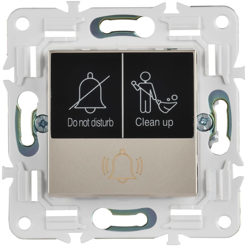 SKANDY Кнопка звонка с индикацией для отелей 10А SK-V17Sh шампань IEK