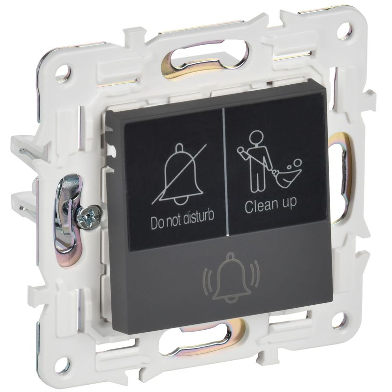 SKANDY Кнопка звонка с индикацией для отелей 10А SK-V17G графит IEK