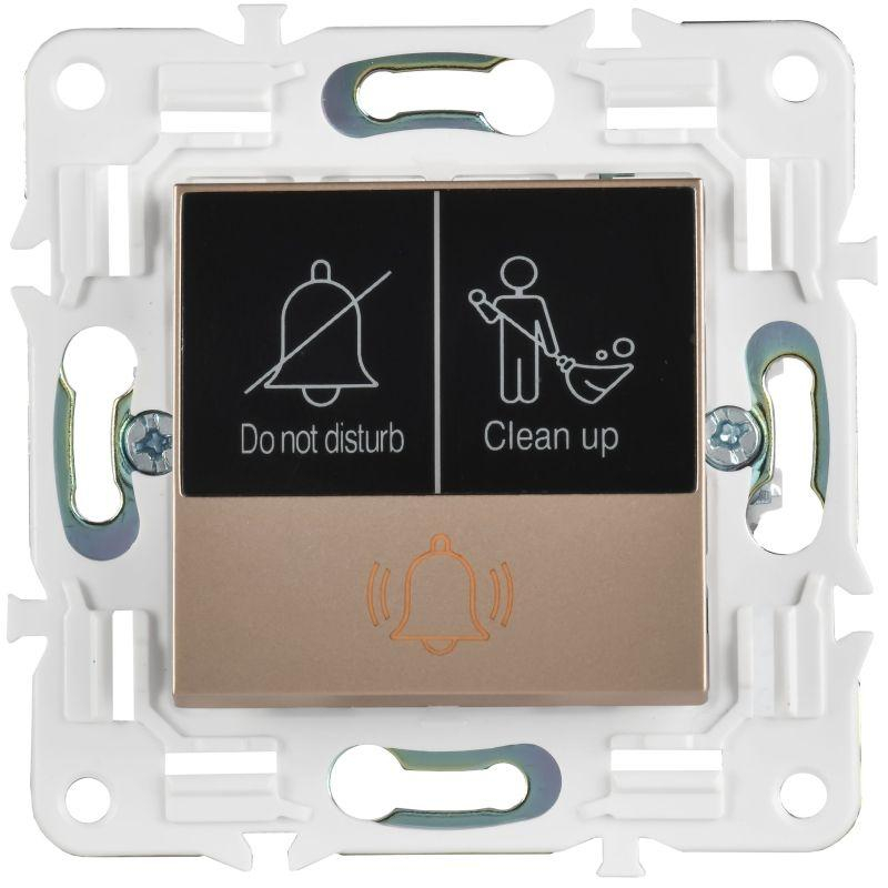 SKANDY Кнопка звонка с индикацией для отелей 10А SK-V17Sa песочный IEK