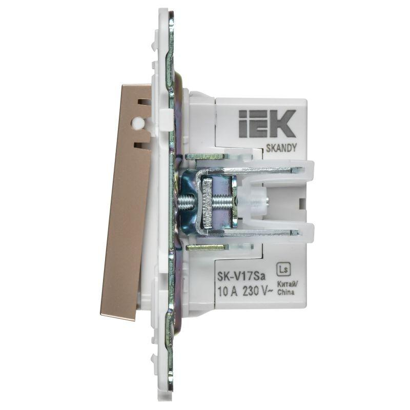 SKANDY Кнопка звонка с индикацией для отелей 10А SK-V17Sa песочный IEK