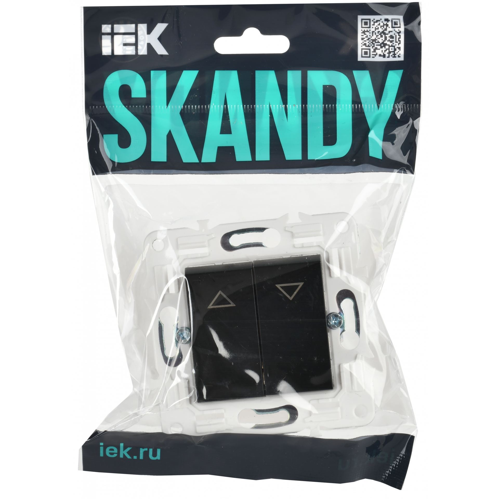 SKANDY Выключатель жалюзи 10А SK-V12Bl черный IEK