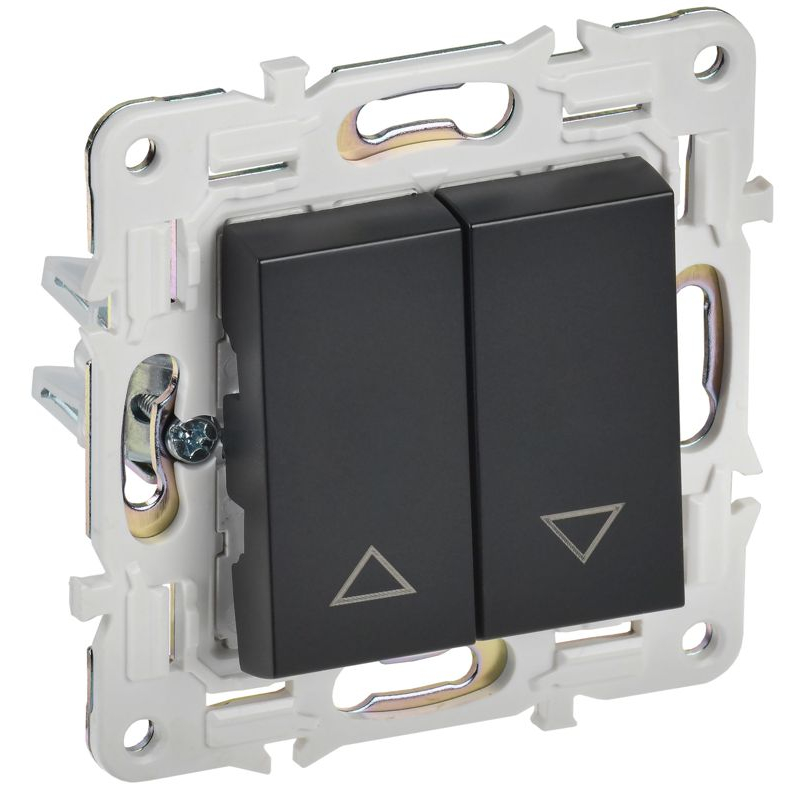 SKANDY Выключатель жалюзи 10А SK-V12Bl черный IEK