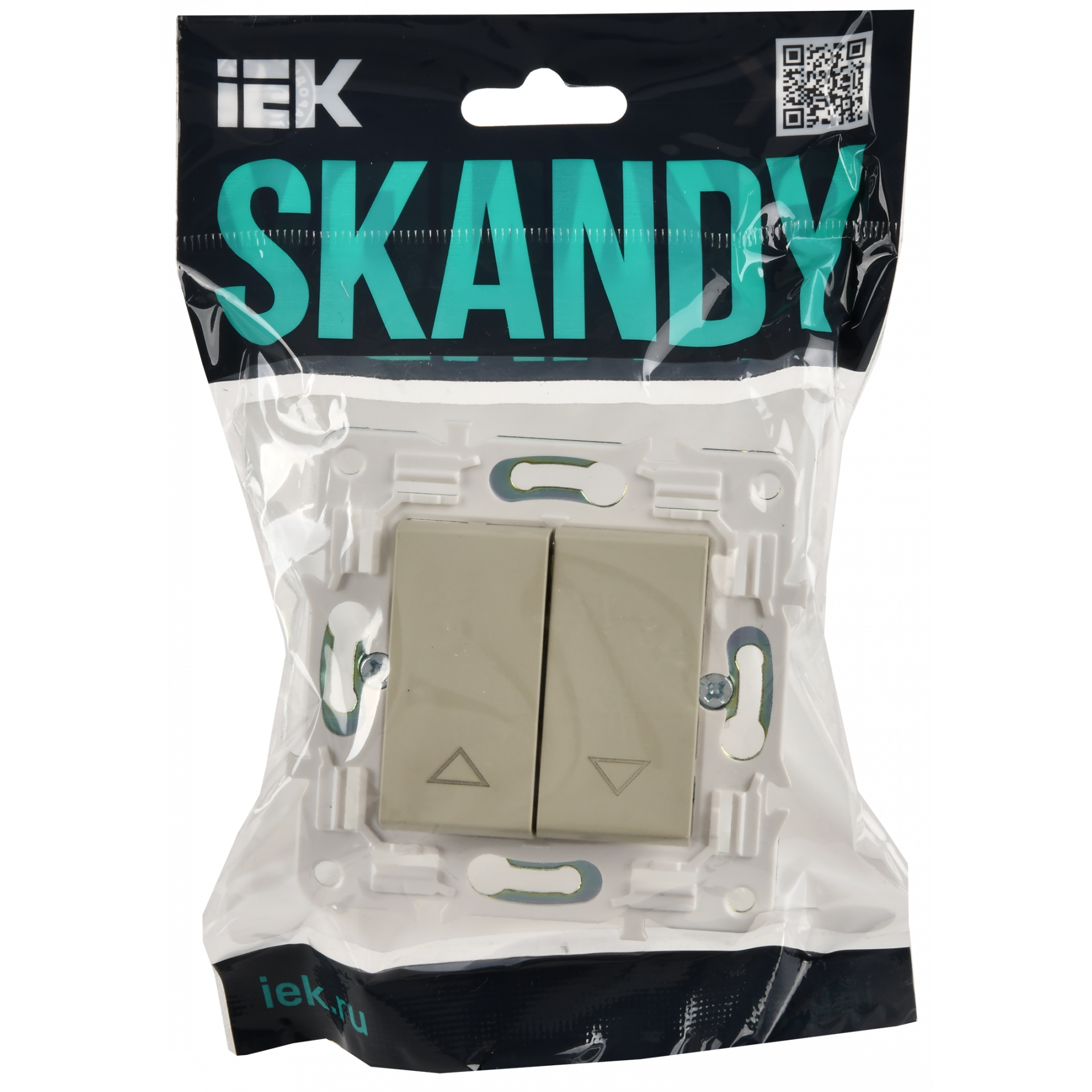 SKANDY Выключатель жалюзи 10А SK-V12B бежевый IEK