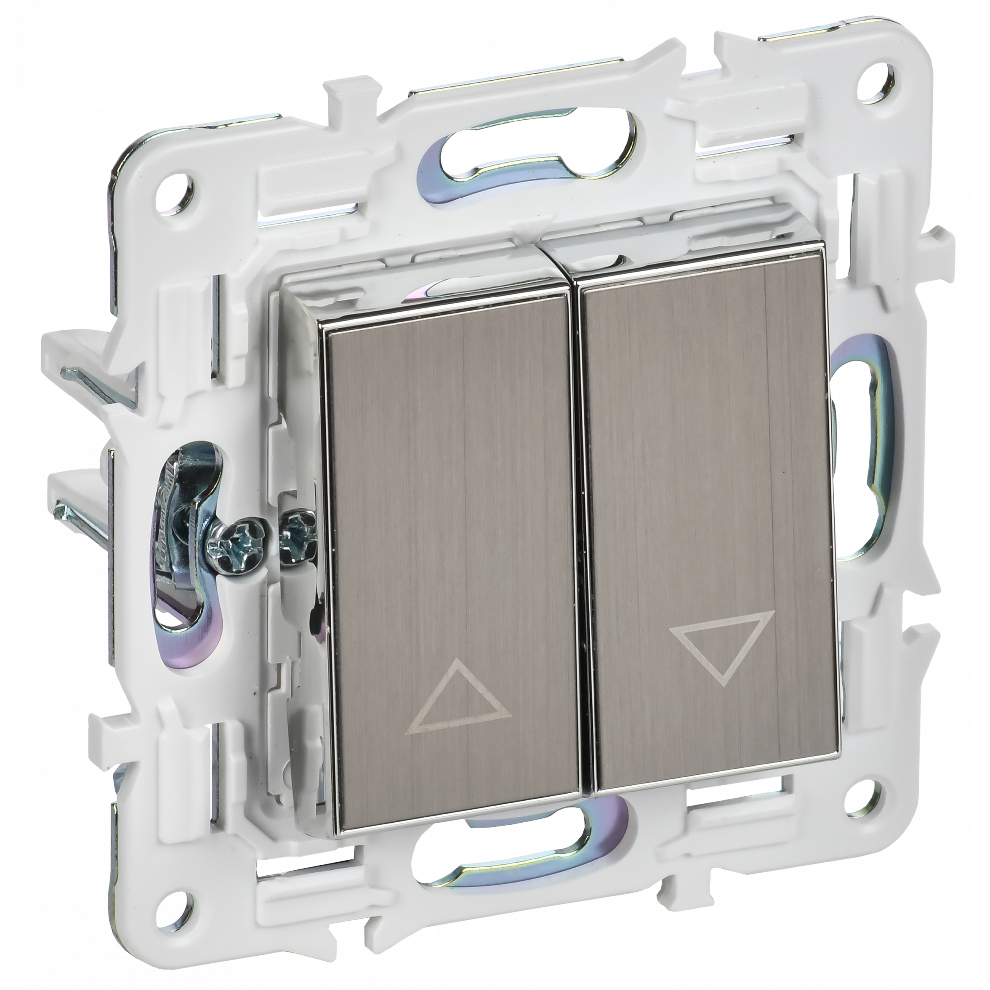 SKANDY Выключатель жалюзи 10А SK-V12N металл никель IEK