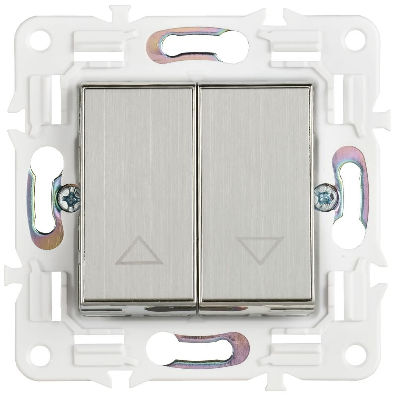 SKANDY Выключатель жалюзи 10А SK-V12N металл никель IEK