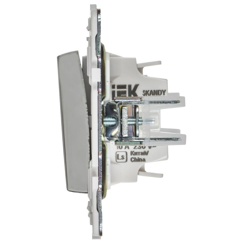 SKANDY Выключатель жалюзи 10А SK-V12N металл никель IEK