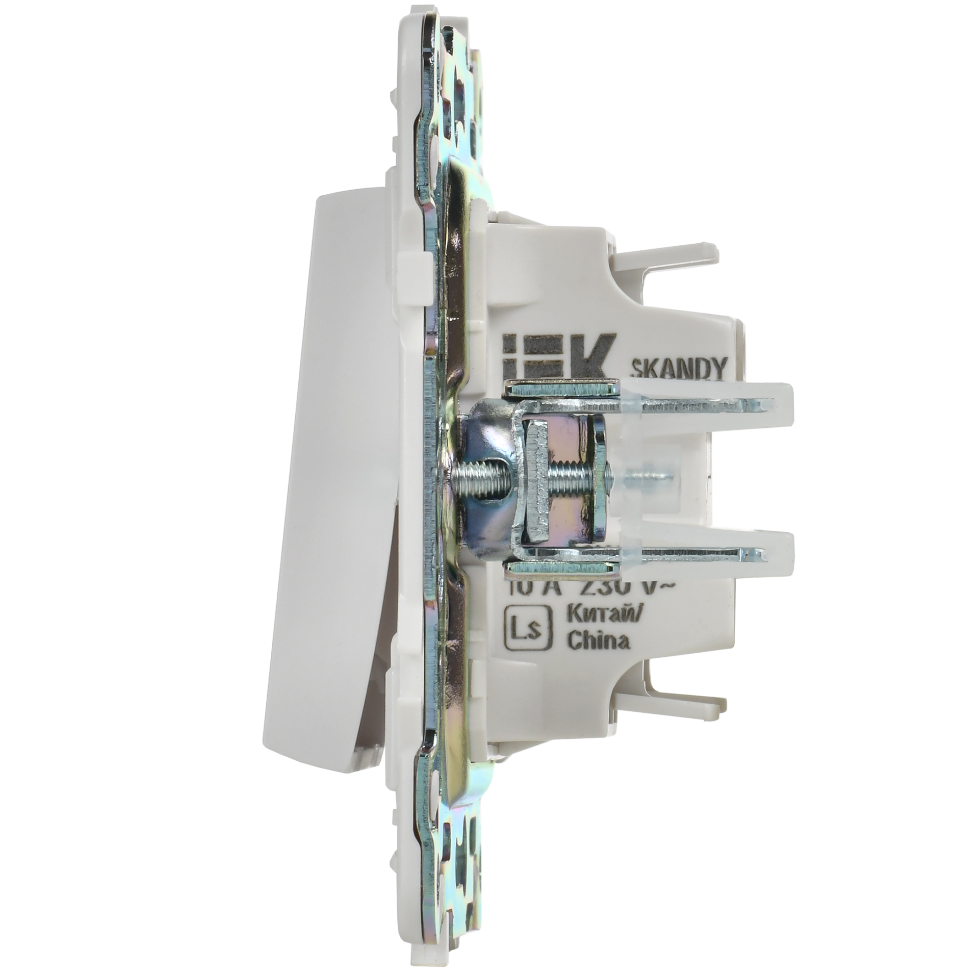 SKANDY Выключатель 1-клавишный кнопочный 10А SK-V14W арктический белый IEK