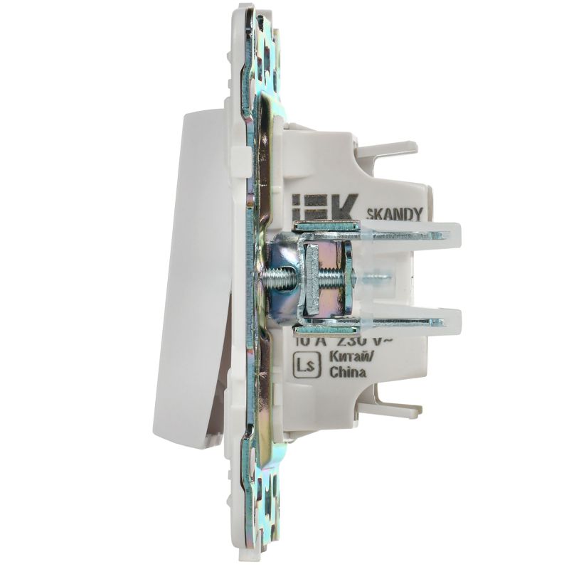 SKANDY Выключатель 1-клавишный кнопочный 10А SK-V14W арктический белый IEK