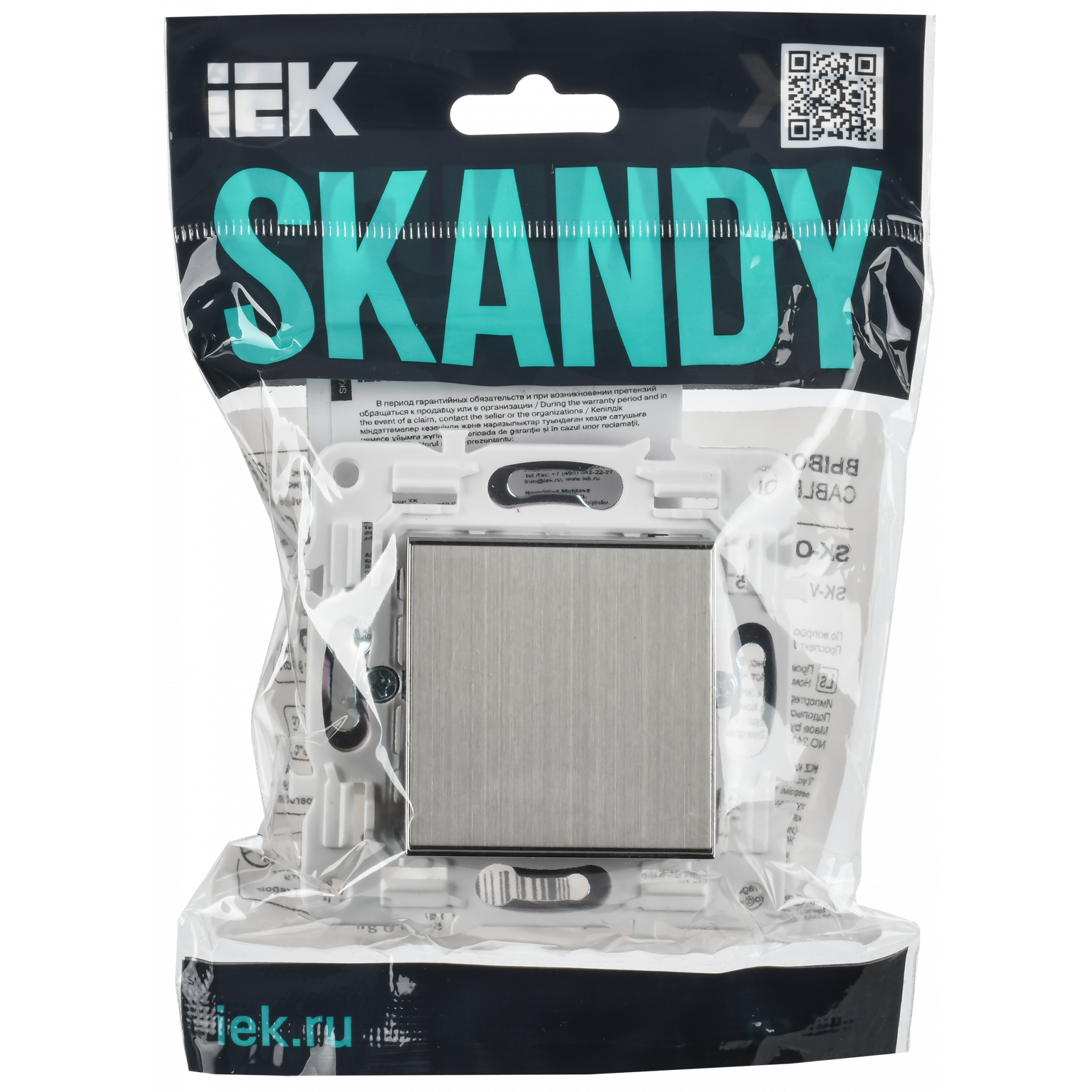 SKANDY Выключатель 1-клавишный кнопочный 10А SK-V14N металл никель IEK