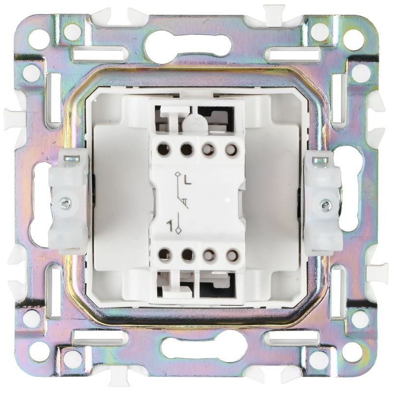 SKANDY Выключатель 1-клавишный кнопочный 10А SK-V14N металл никель IEK