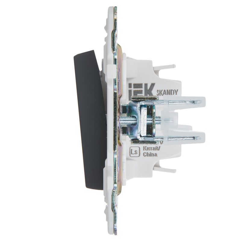 SKANDY Выключатель 1-клавишный кнопочный 10А SK-V14G графит IEK