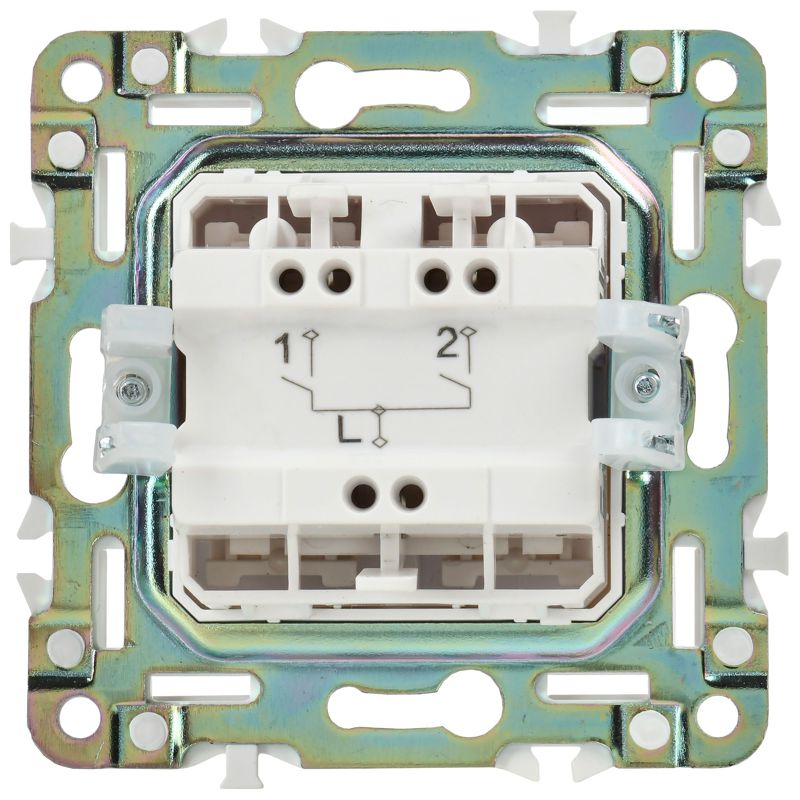 SKANDY Выключатель 2-клавишный 10А SK-V04W арктический белый IEK