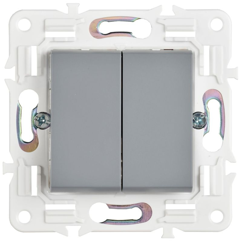 SKANDY Выключатель 2-клавишный 10А SK-V04Gr серый IEK