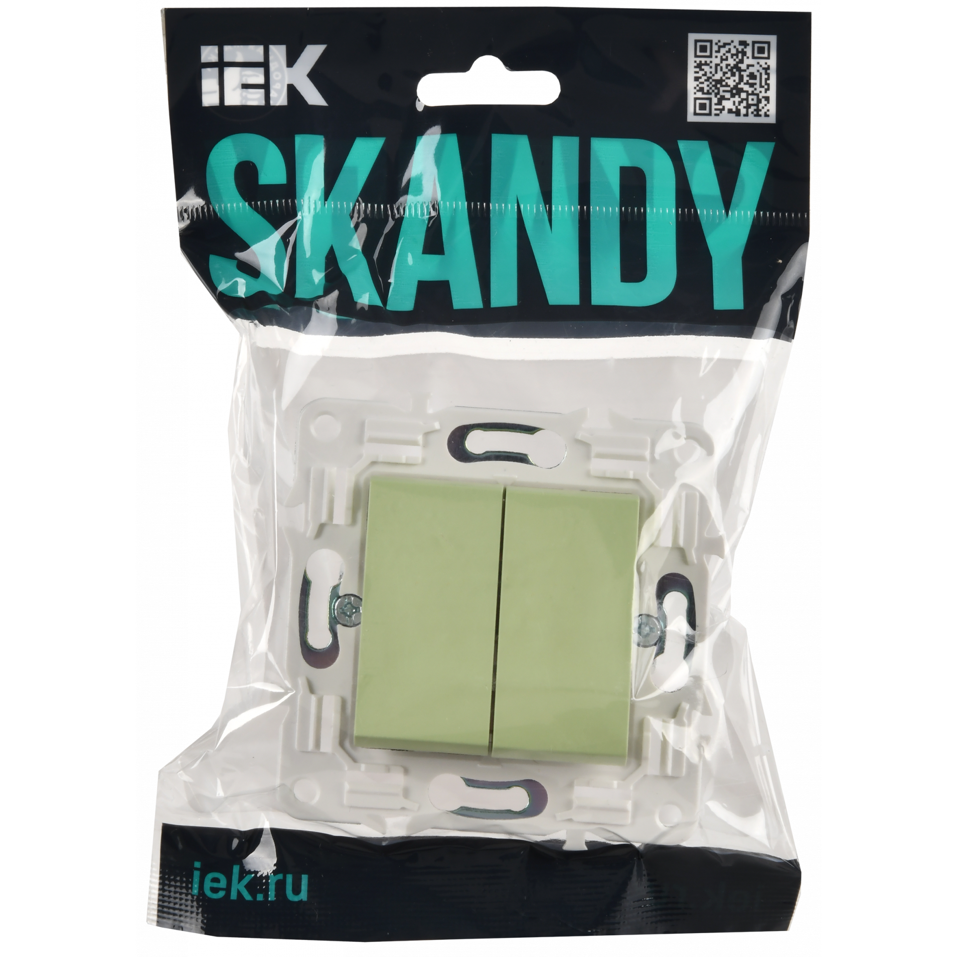 SKANDY Выключатель 2-клавишный 10А SK-V04G мятный IEK