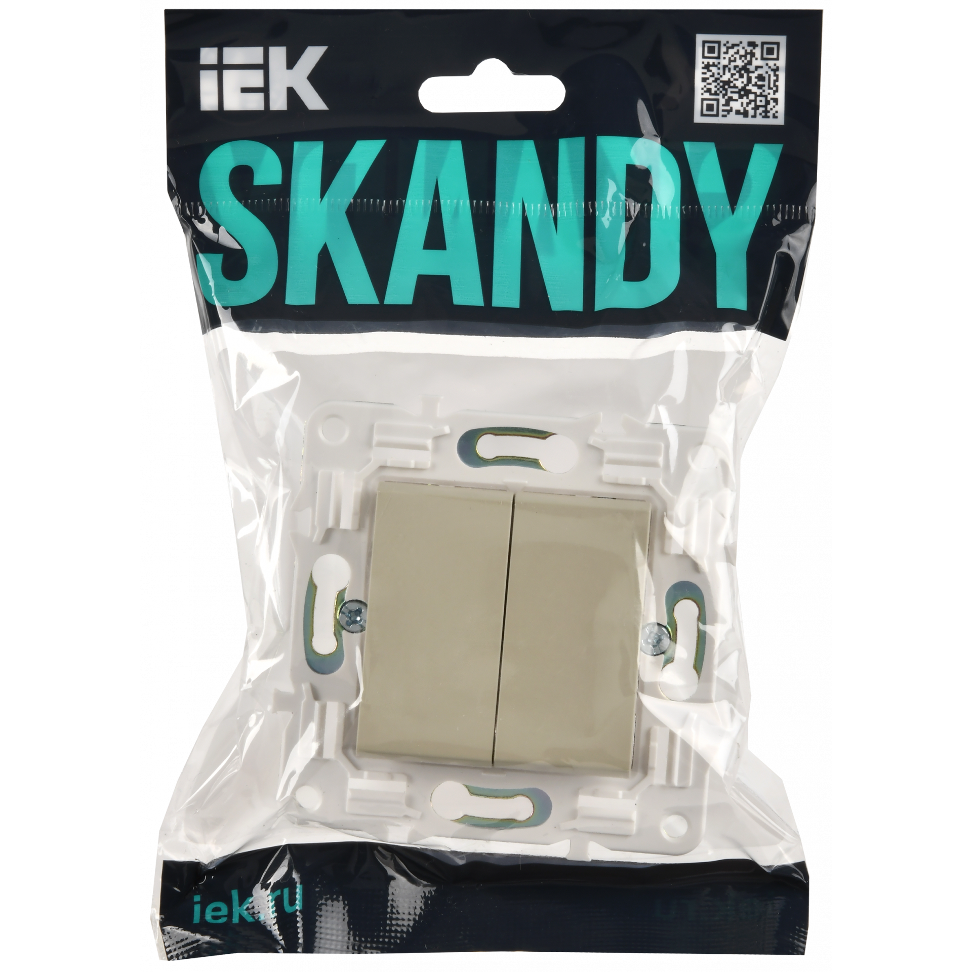 SKANDY Выключатель 2-клавишный 10А SK-V04B бежевый IEK