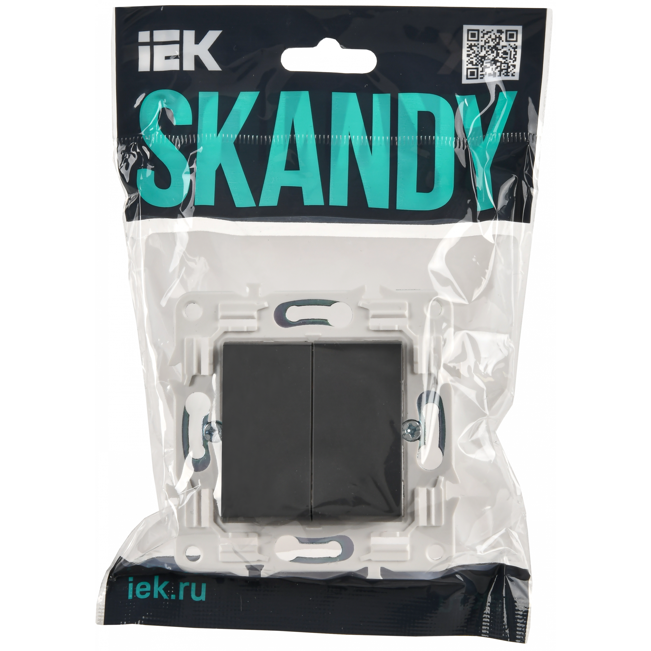 SKANDY Выключатель 2-клавишный 10А SK-V04T титан IEK