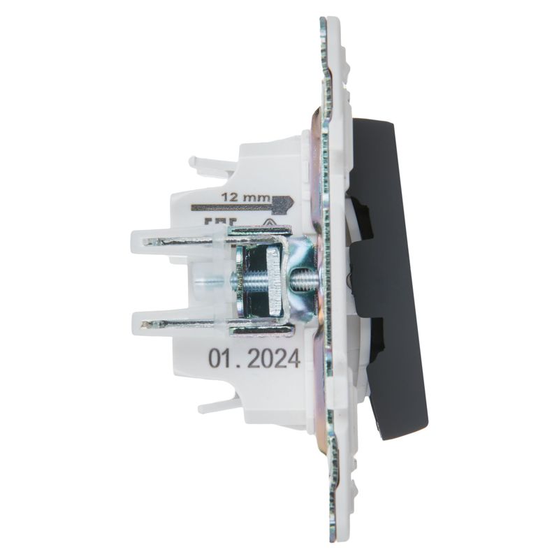 SKANDY Выключатель 2-клавишный 10А SK-V04G графит IEK