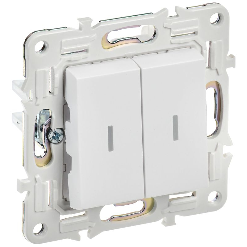 SKANDY Выключатель 2-клавишный с индикацией 10А SK-V09W арктический белый IEK