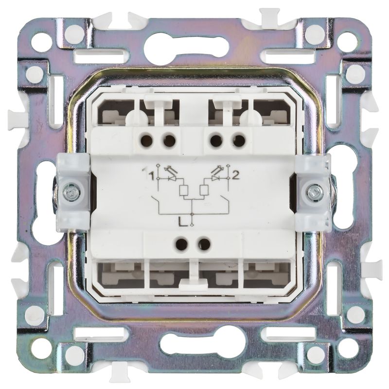 SKANDY Выключатель 2-клавишный с индикацией 10А SK-V09Gr серый IEK