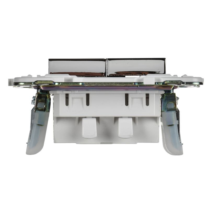 SKANDY Выключатель 2-клавишный с индикацией 10А SK-V09N металл никель IEK