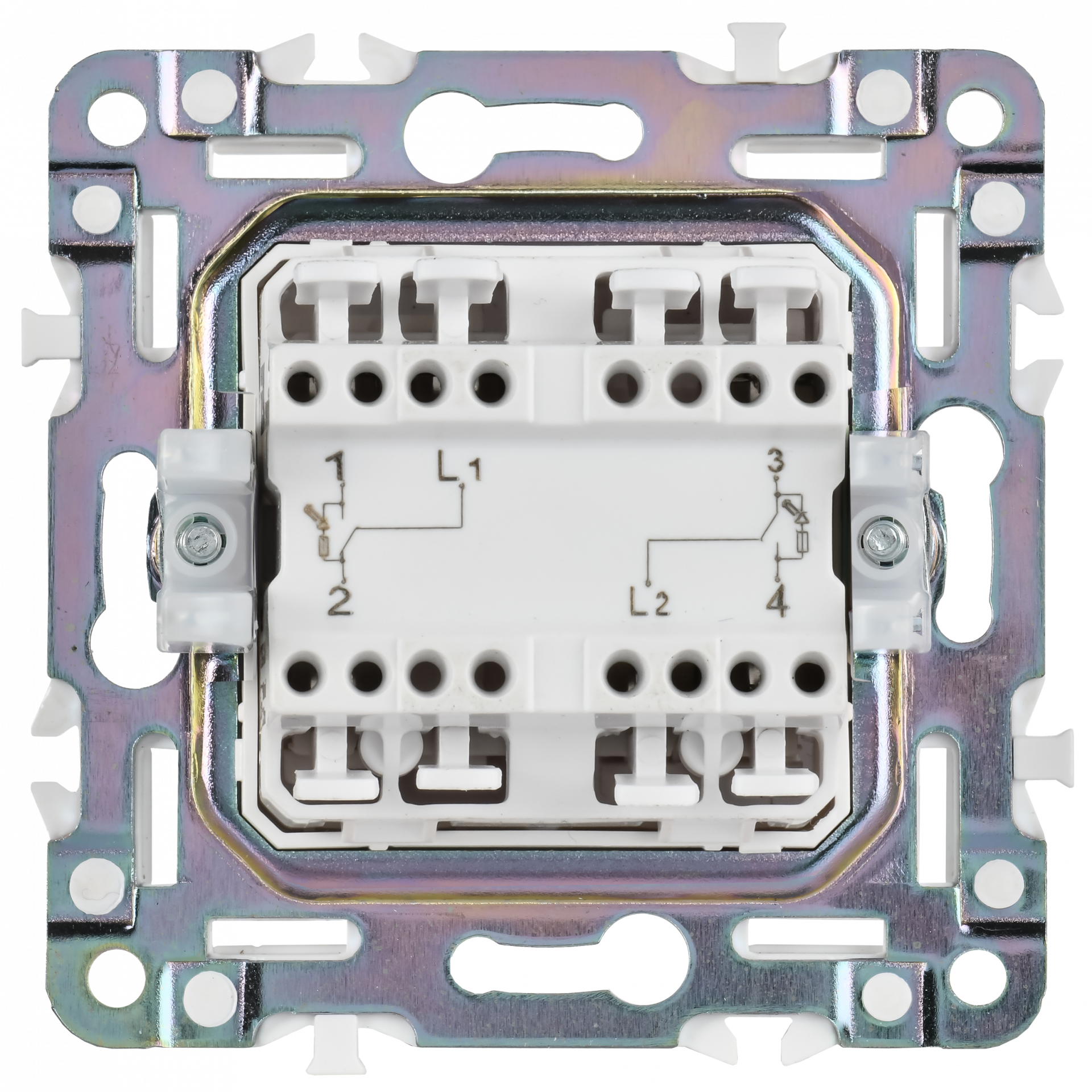 SKANDY Выключатель 2-клавишный с индикацией для отелей 10А SK-V16W арктический белый IEK