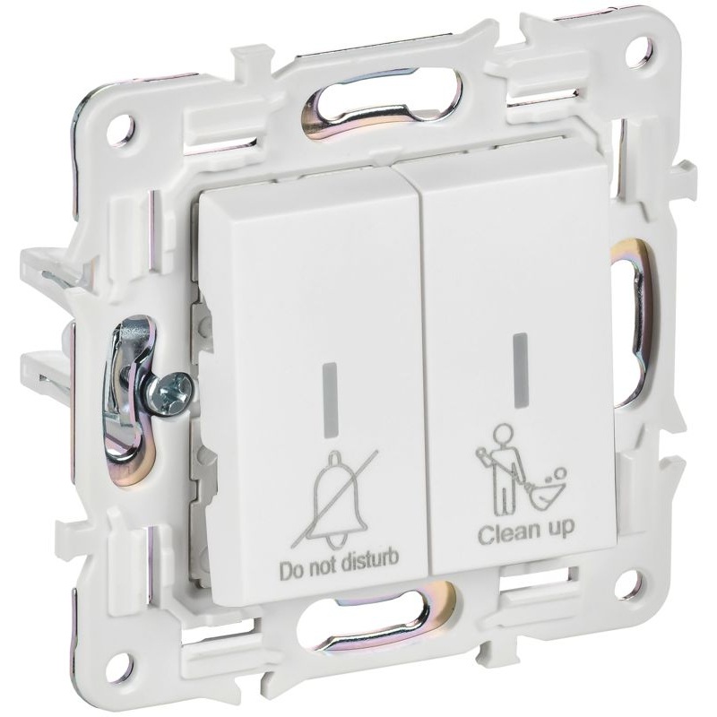 SKANDY Выключатель 2-клавишный с индикацией для отелей 10А SK-V16W арктический белый IEK