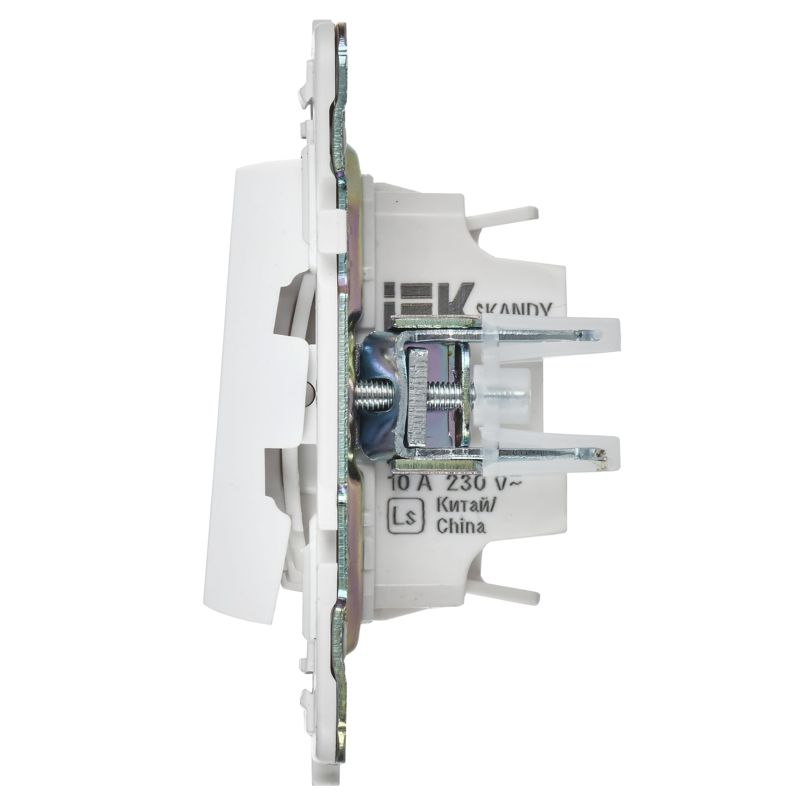 SKANDY Выключатель 2-клавишный с индикацией для отелей 10А SK-V16W арктический белый IEK