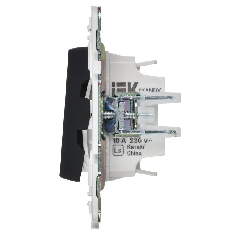 SKANDY Выключатель 2-клавишный с индикацией для отелей 10А SK-V16Bl черный IEK