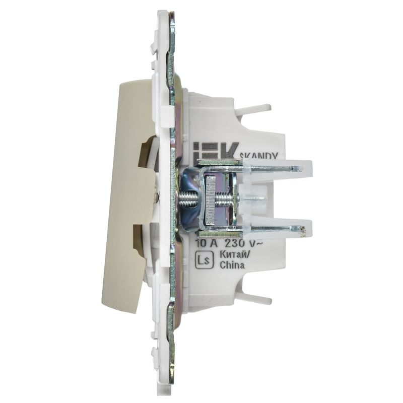 SKANDY Выключатель 2-клавишный с индикацией для отелей 10А SK-V16B бежевый IEK