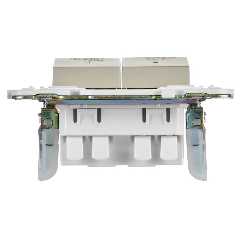 SKANDY Выключатель 2-клавишный с индикацией для отелей 10А SK-V16B бежевый IEK