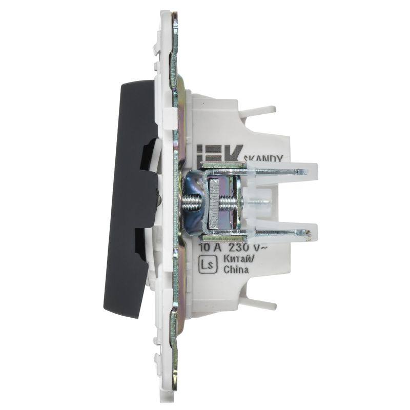 SKANDY Выключатель 2-клавишный с индикацией для отелей 10А SK-V16G графит IEK