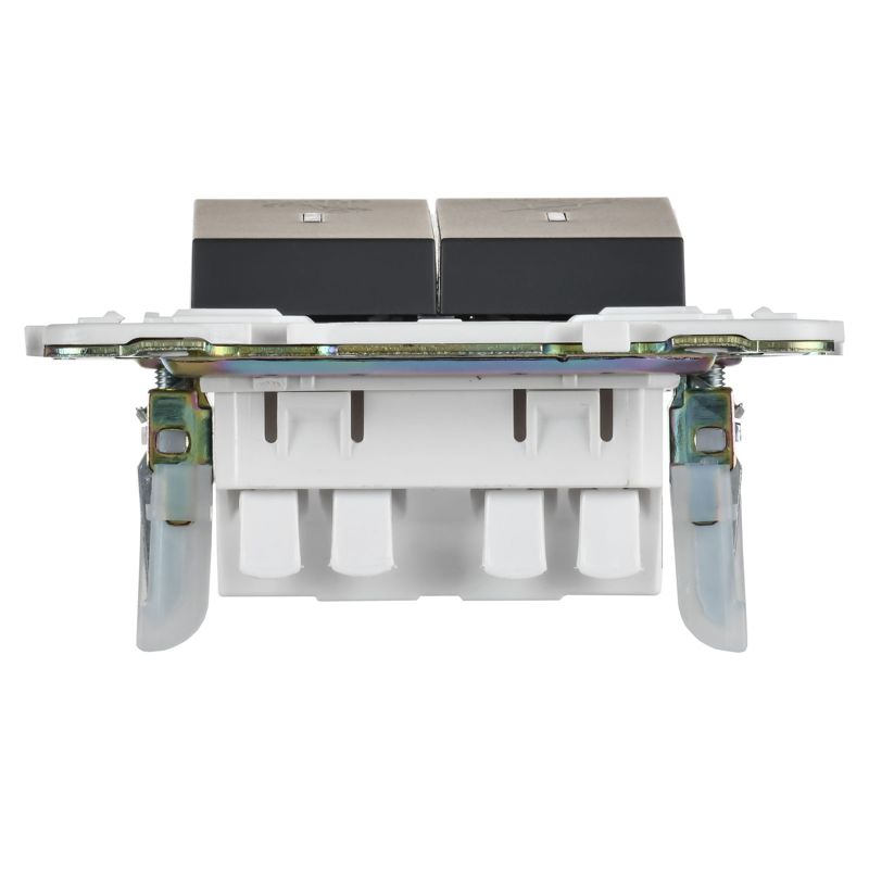 SKANDY Выключатель 2-клавишный с индикацией для отелей 10А SK-V16G графит IEK