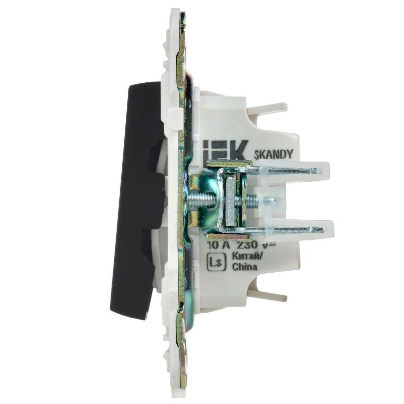 SKANDY Выключатель 2-клавишный проходной 10А SK-V05Bl черный IEK