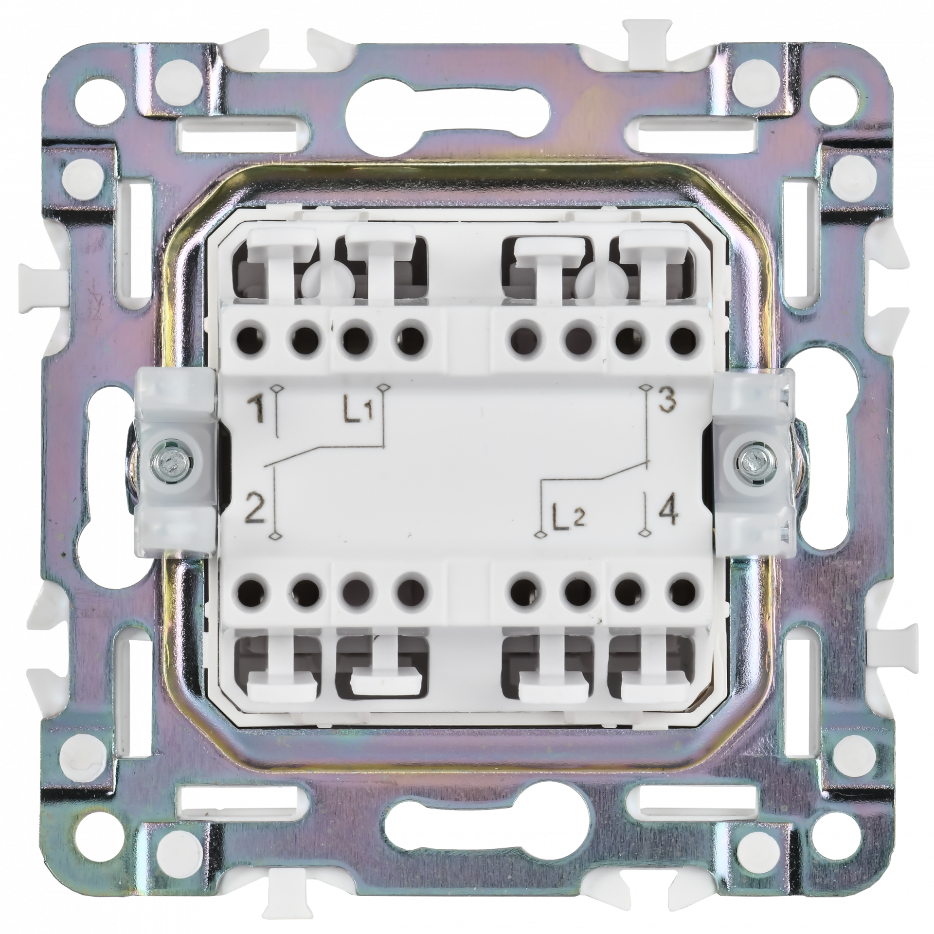 SKANDY Выключатель 2-клавишный проходной 10А SK-V05Gr серый IEK