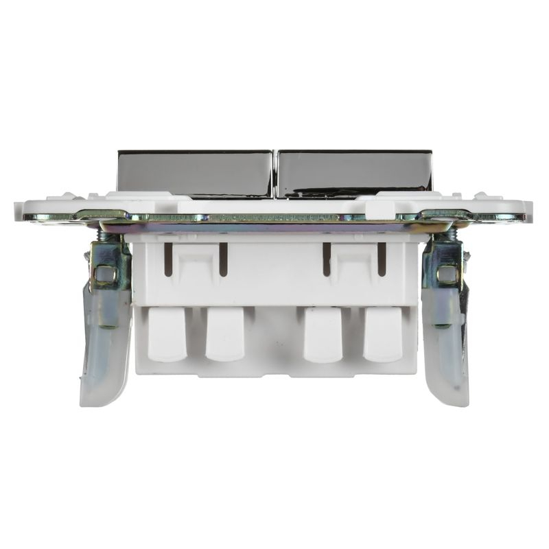 SKANDY Выключатель 2-клавишный проходной 10А SK-V05N металл никель IEK