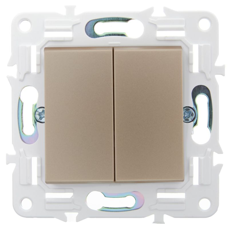 SKANDY Выключатель 2-клавишный проходной 10А SK-V05Sa песочный IEK